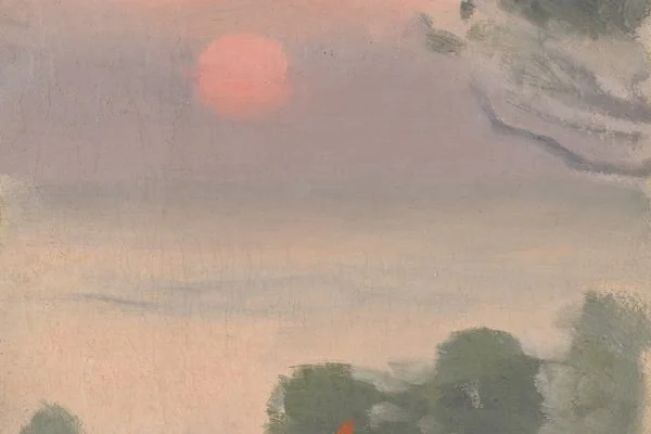 Abstract view of a sunset with pink and purple hues