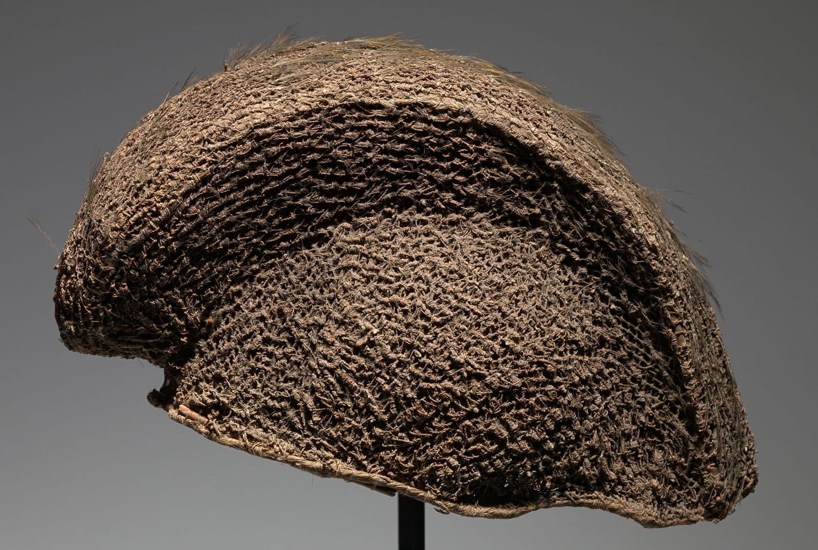 A brown textured helmet