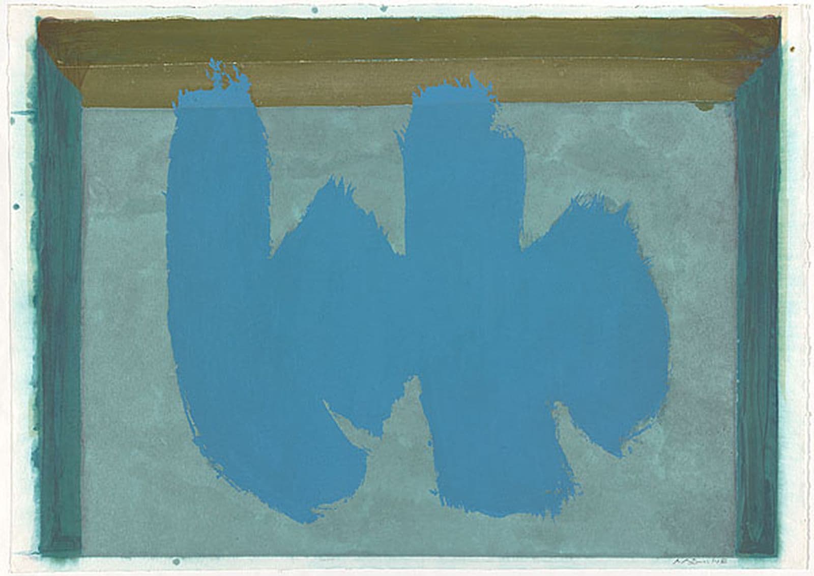 Blue, Brown and grey abstract print by Robert Motherwell